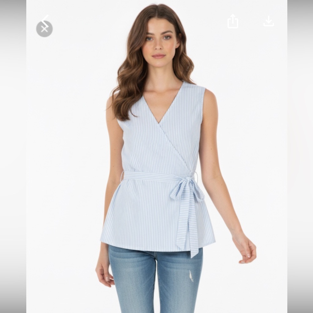Southern Tide blue striped top size large new with tags